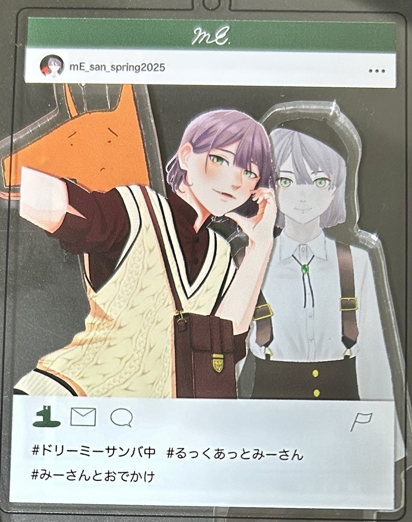 《期間限定:完全受注生産》【アクリルキーホルダー】描き下ろしヒトガタみーさん〈SNS風〉春のおでかけ仕様