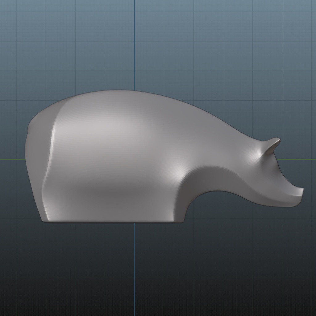 『Template:Pig』彫刻STLデータ【3Dプリント用】