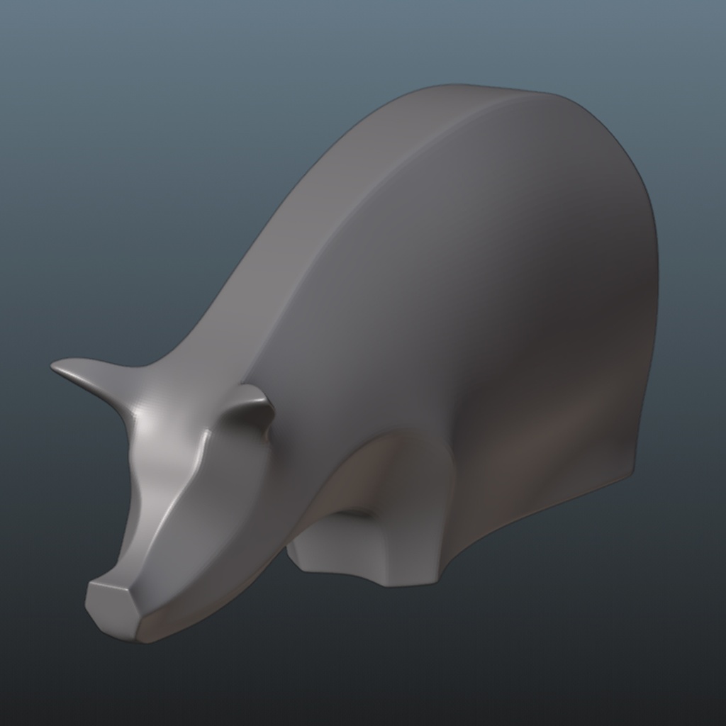 『Template:Pig』彫刻STLデータ【3Dプリント用】
