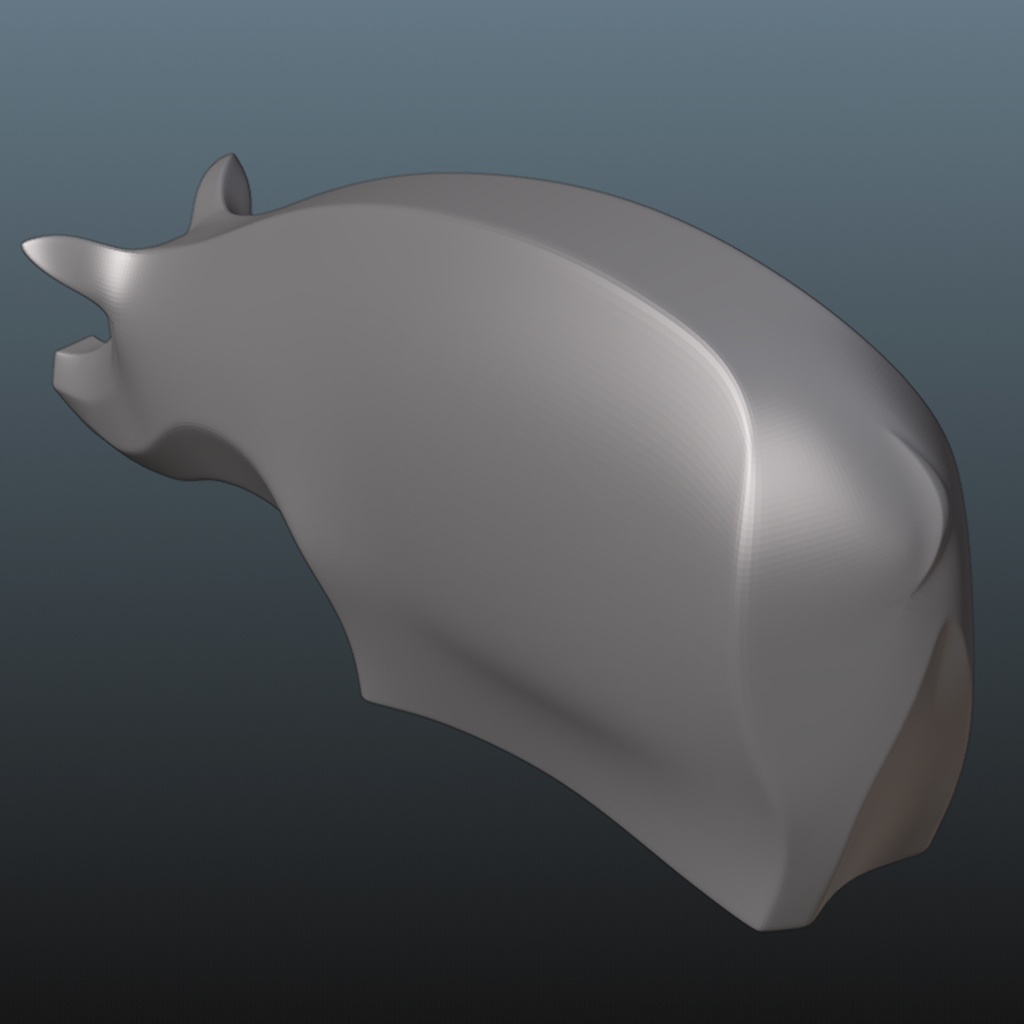 『Template:Pig』彫刻STLデータ【3Dプリント用】