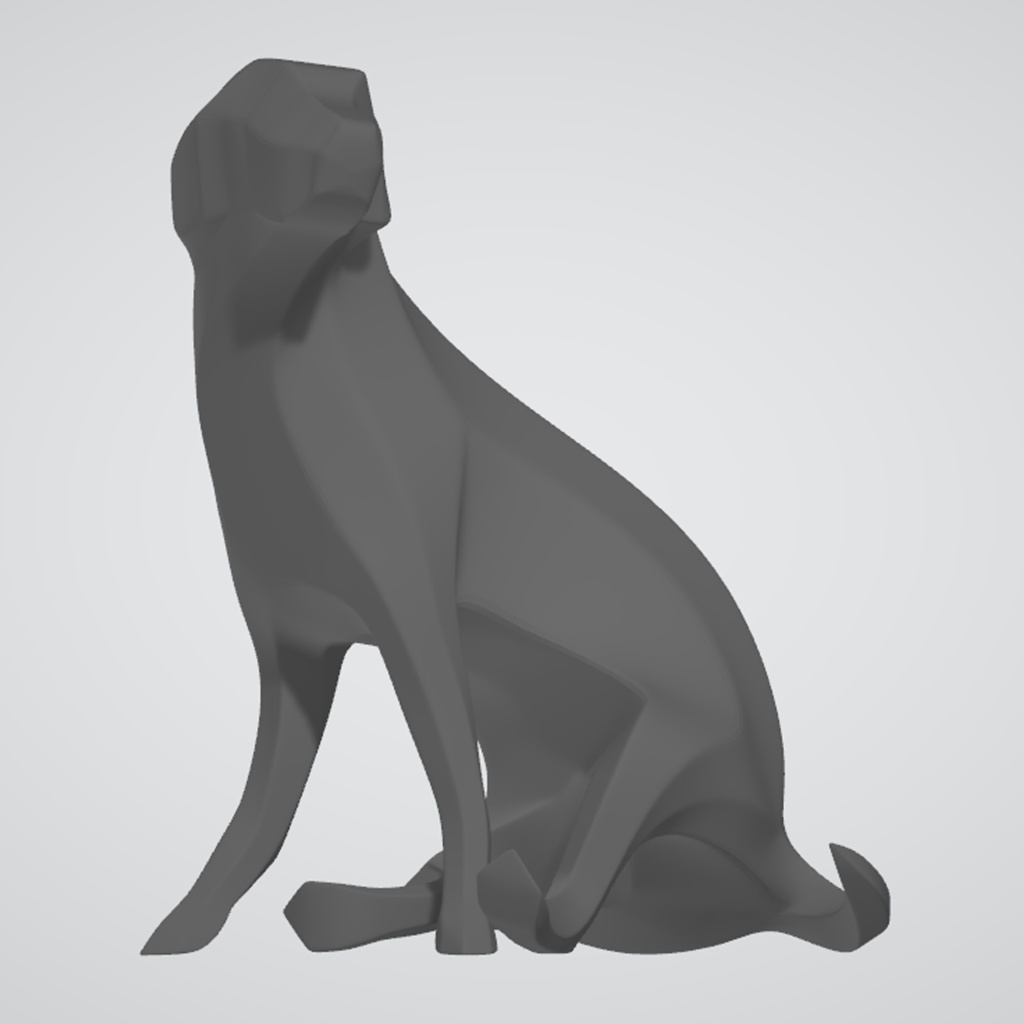 『Template_SittingDog』彫刻STLデータ【3Dプリント用】