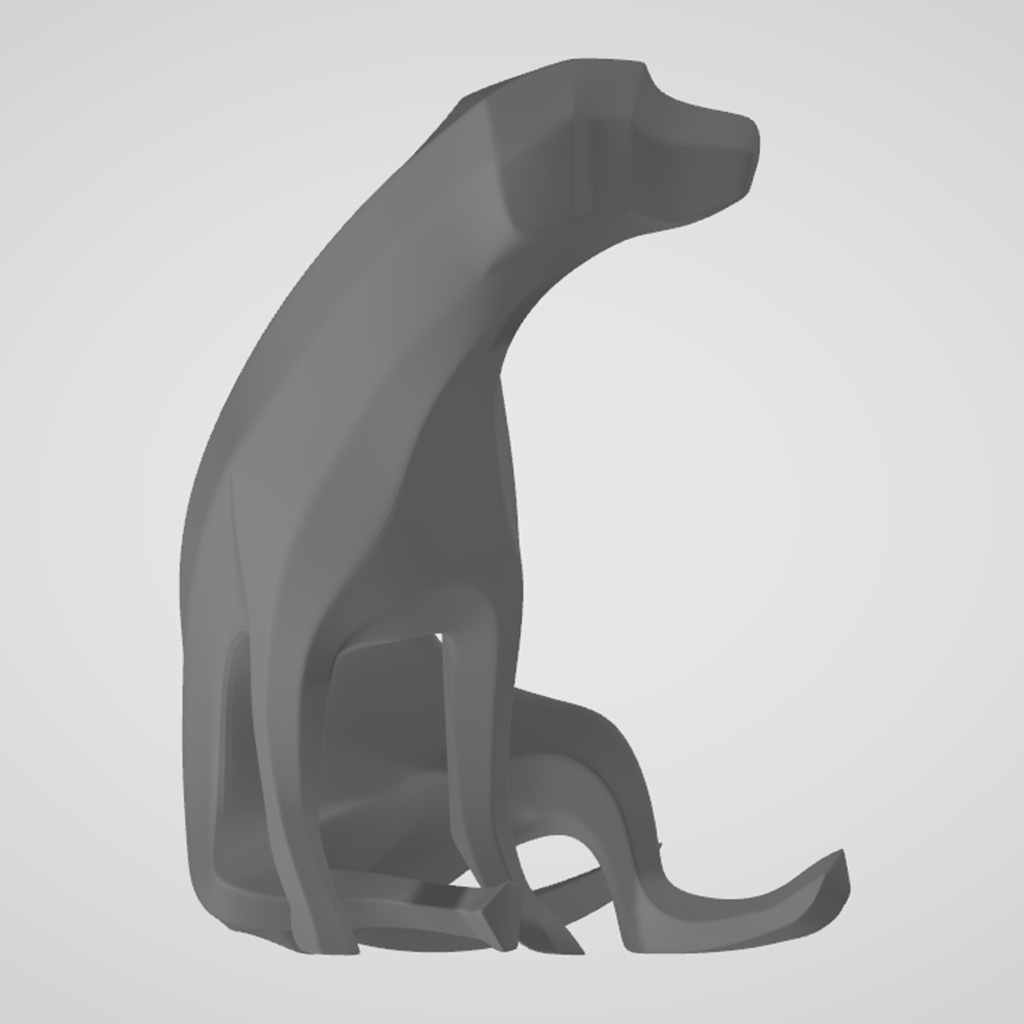 『Template_SittingDog』彫刻STLデータ【3Dプリント用】