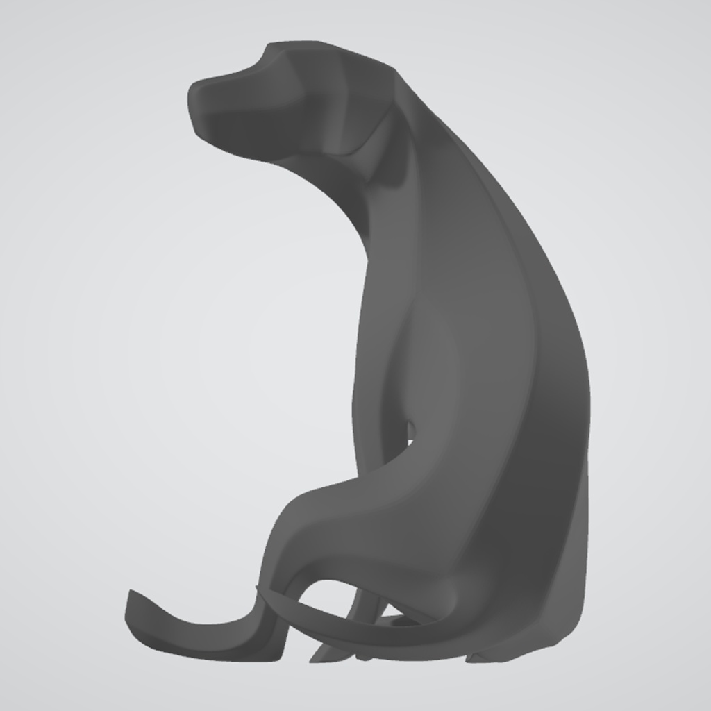 『Template_SittingDog』彫刻STLデータ【3Dプリント用】