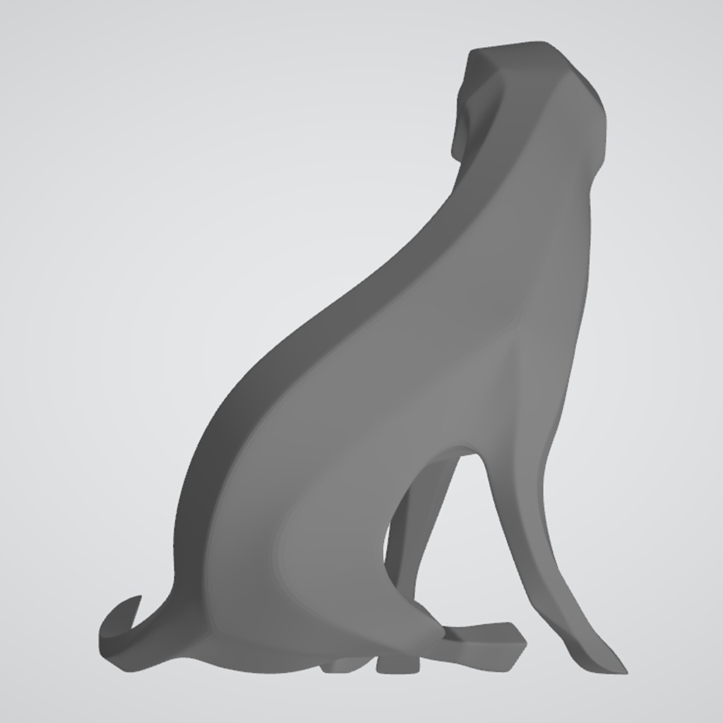 『Template_SittingDog』彫刻STLデータ【3Dプリント用】