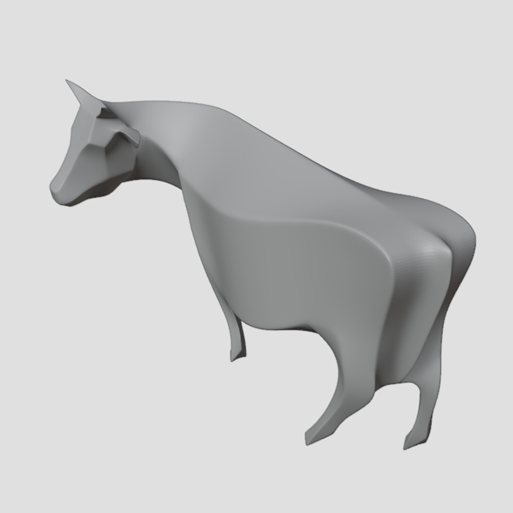 『Template_Cow』彫刻STLデータ【3Dプリント用】
