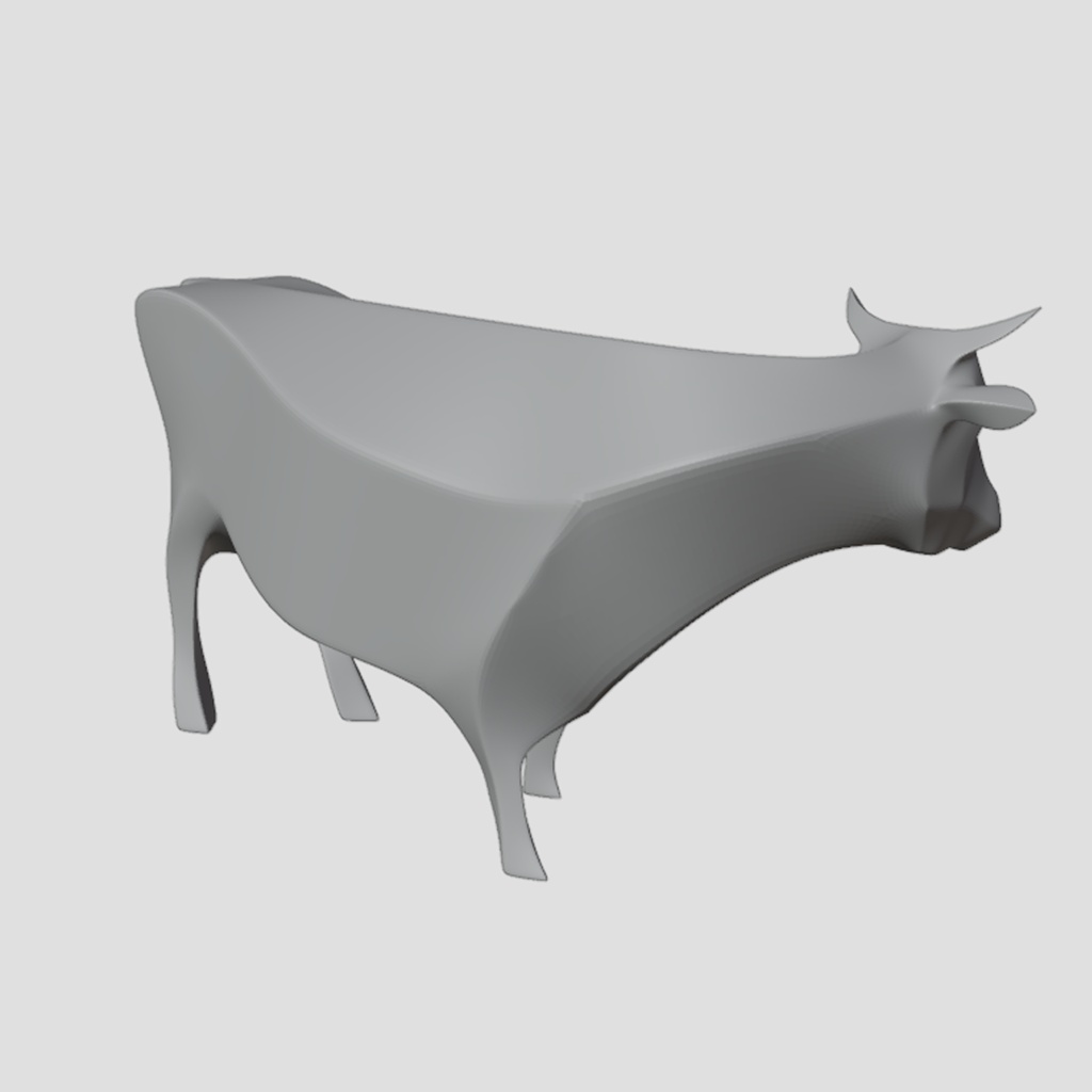 『Template_Cow』彫刻STLデータ【3Dプリント用】