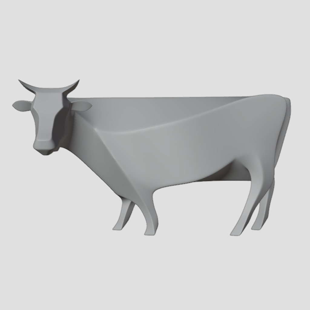 『Template_Cow』彫刻STLデータ【3Dプリント用】