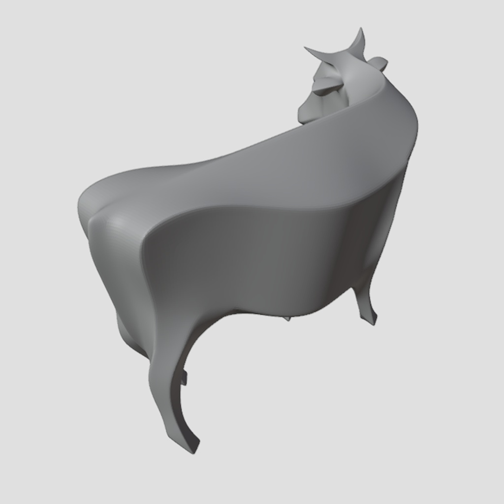 『Template_Cow』彫刻STLデータ【3Dプリント用】