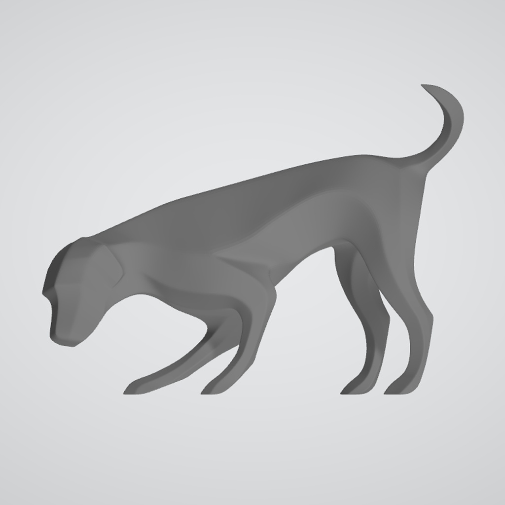 『Template_Dog Looking Down』彫刻STLデータ【3Dプリント用】