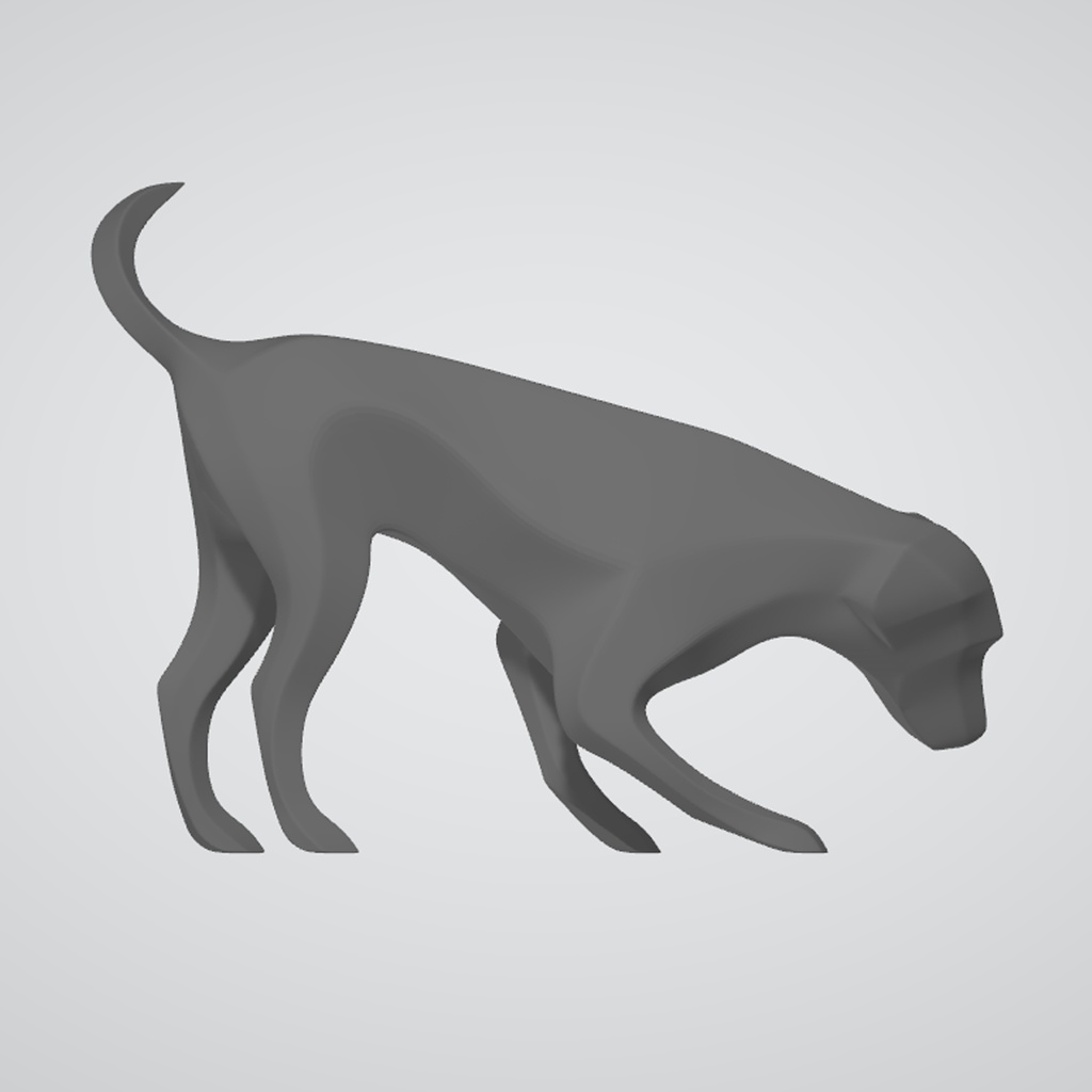 『Template_Dog Looking Down』彫刻STLデータ【3Dプリント用】