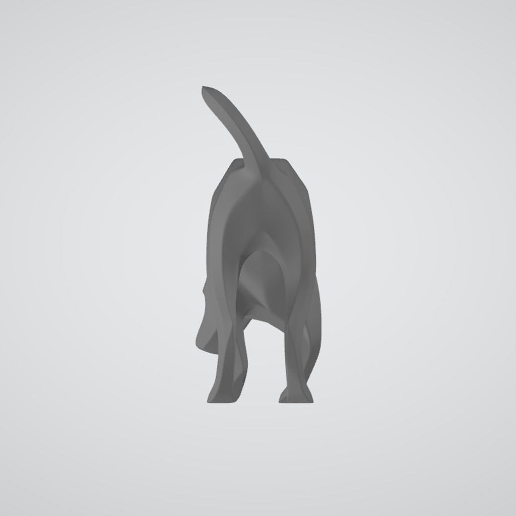 『Template_Dog Looking Down』彫刻STLデータ【3Dプリント用】