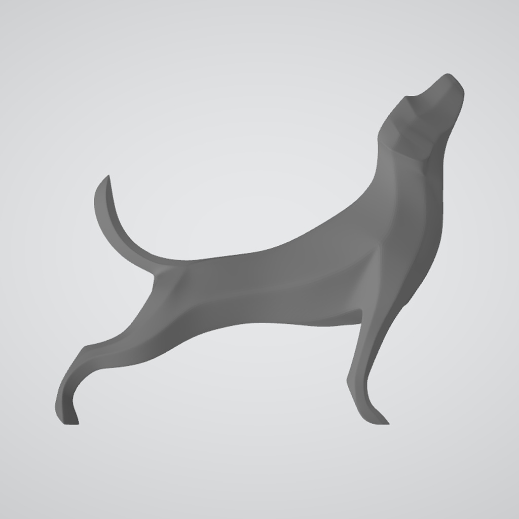『Template_Stretching Dog』彫刻STLデータ【3Dプリント用】
