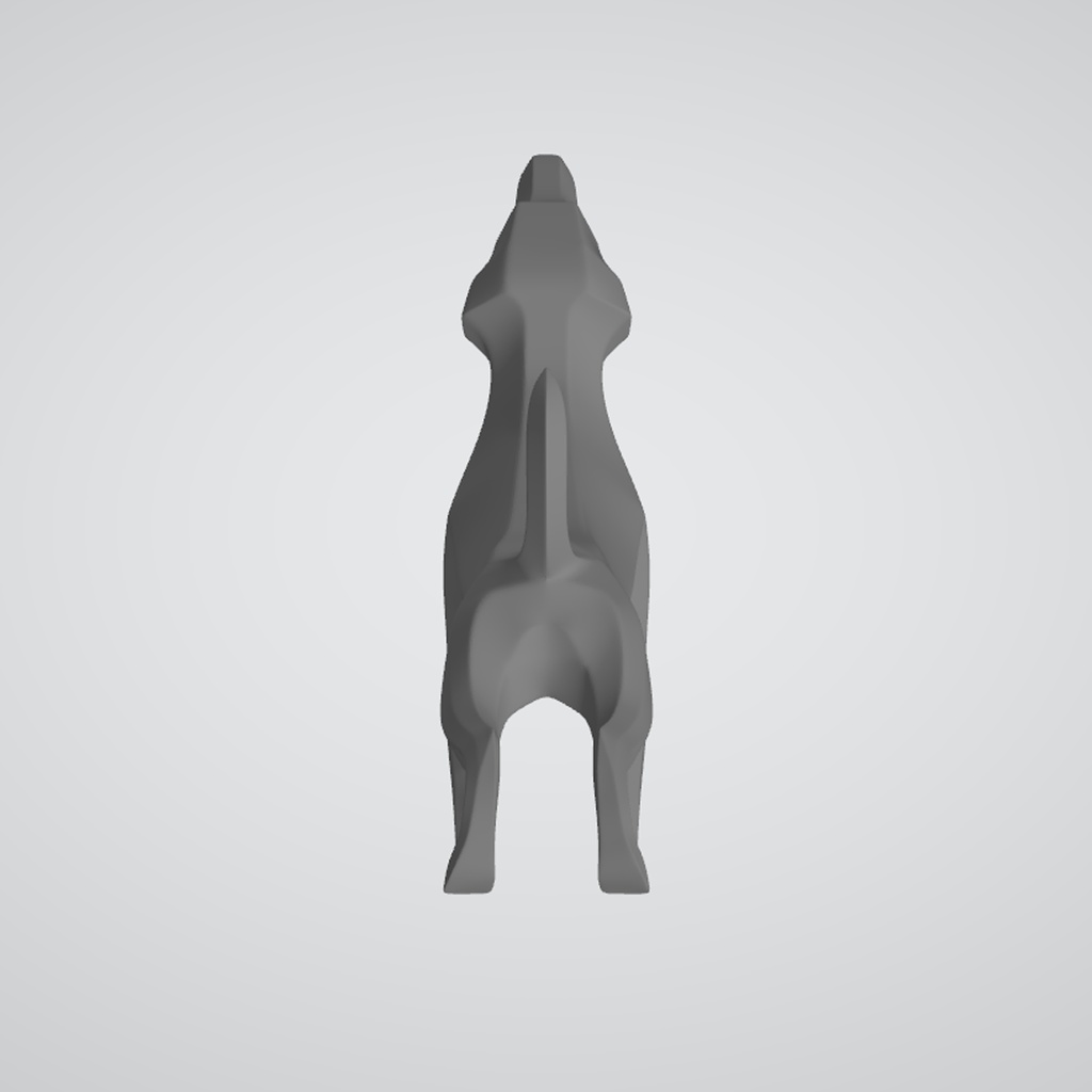 『Template_Stretching Dog』彫刻STLデータ【3Dプリント用】