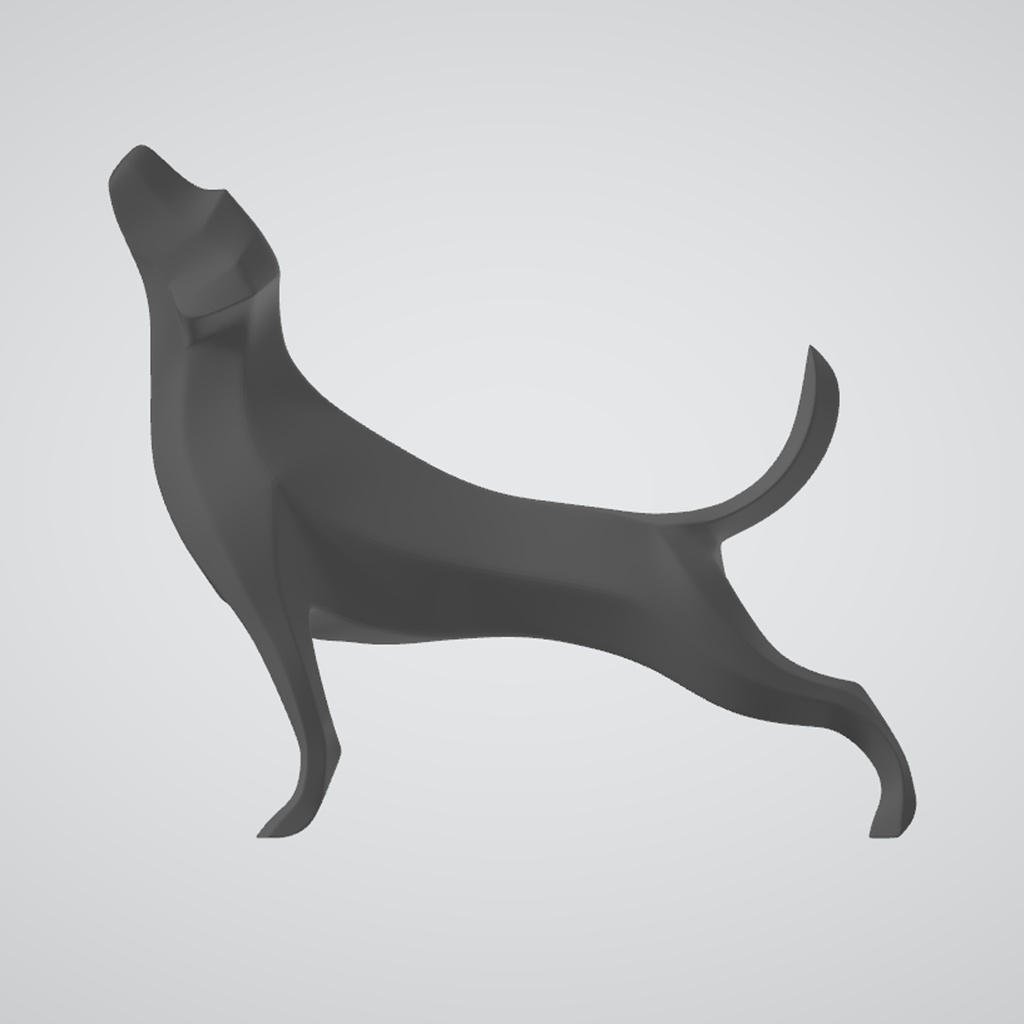 『Template_Stretching Dog』彫刻STLデータ【3Dプリント用】