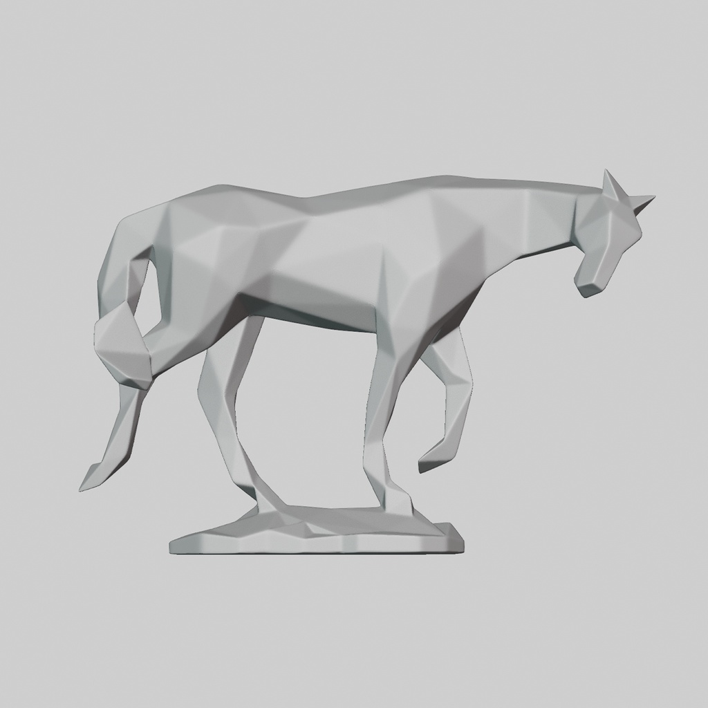 『Maquette:Horse01』彫刻STLデータ2点セット【3Dプリント用】