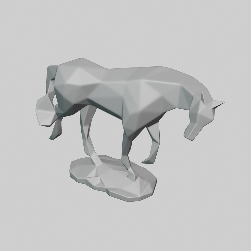 『Maquette:Horse01』彫刻STLデータ2点セット【3Dプリント用】