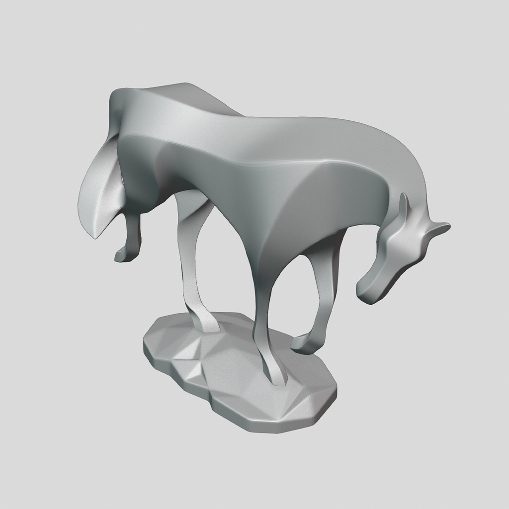 『Template:Horse01』彫刻STLデータ【3Dプリント用】