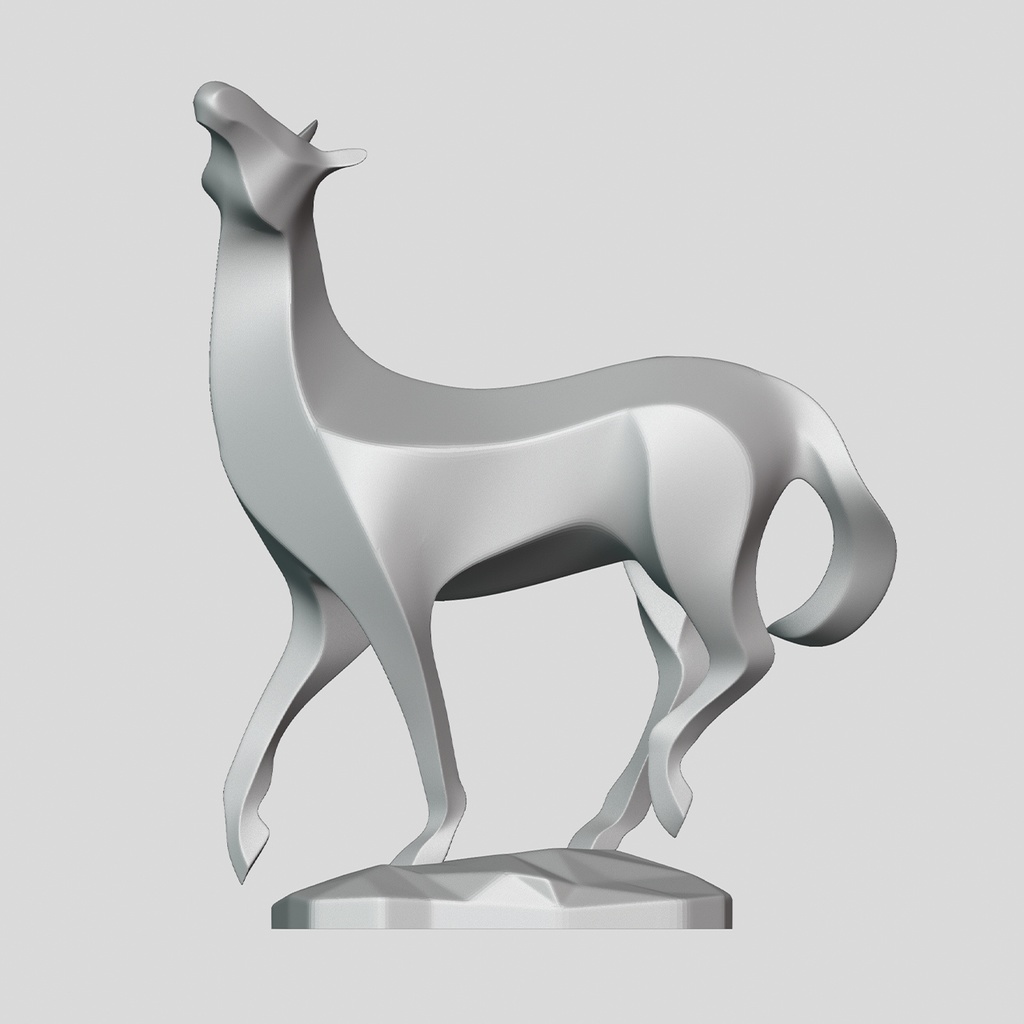『Template:Horse02』彫刻STLデータ【3Dプリント用】
