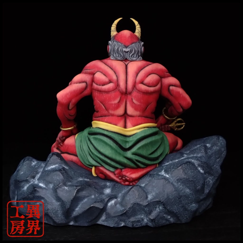 【予約】葛飾北斎画 降魔大師 経年彩色 浮世絵立体置物