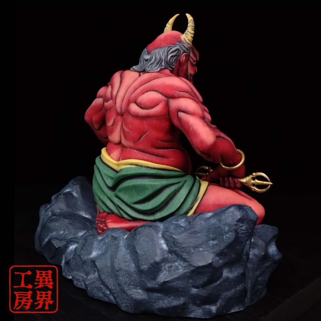 【予約】葛飾北斎画 降魔大師 経年彩色 浮世絵立体置物