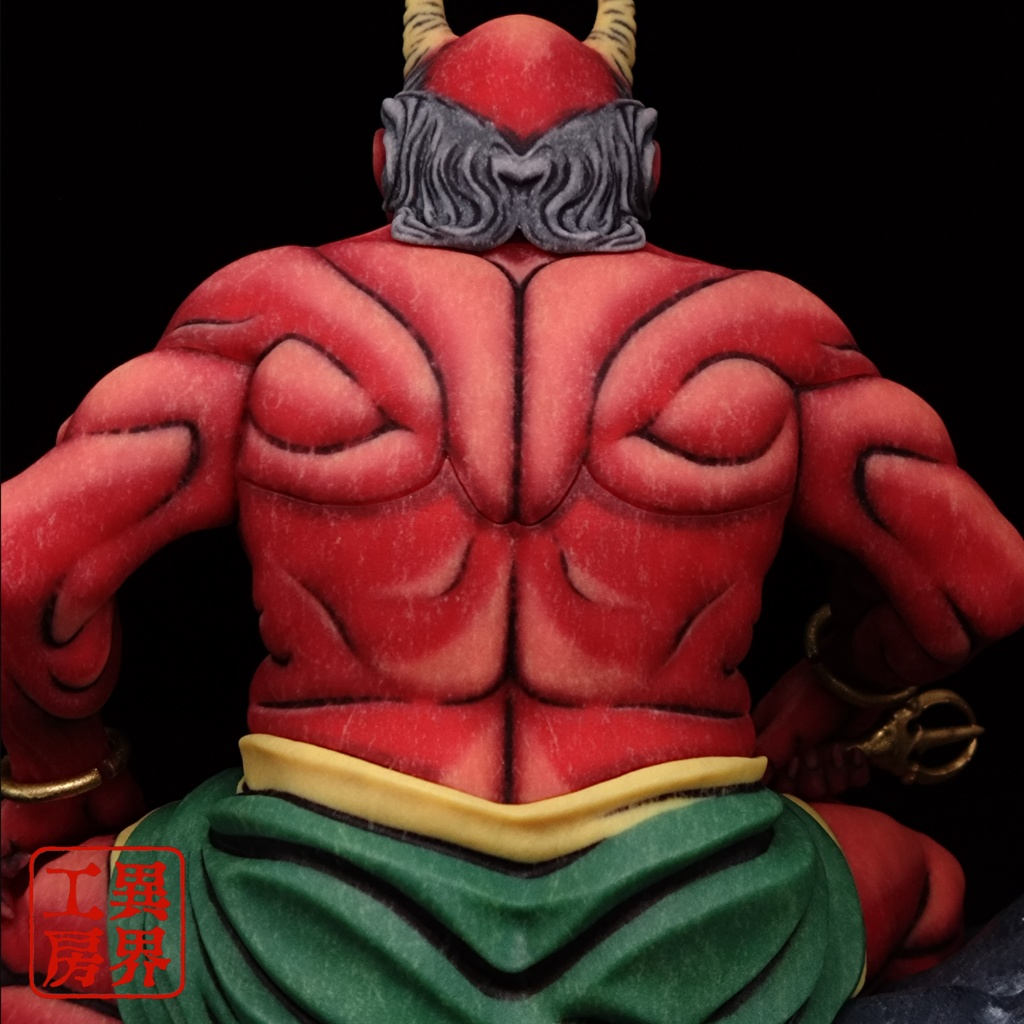 【予約】葛飾北斎画 降魔大師 経年彩色 浮世絵立体置物