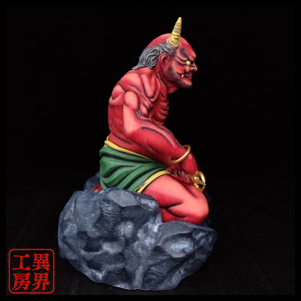 【予約】葛飾北斎画 降魔大師 経年彩色 浮世絵立体置物