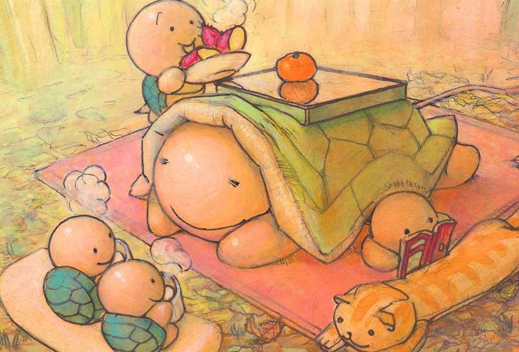 手描きイラスト　2　こたつかめ