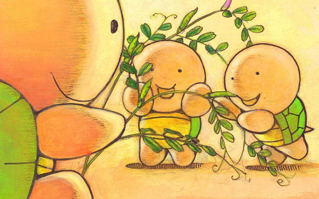 手描きイラスト　カラスノエンドウ