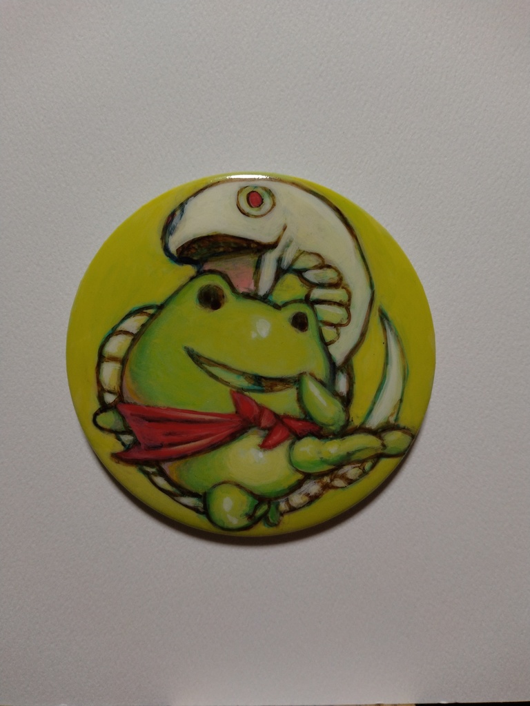 手描き缶バッジ　6　かえるへび