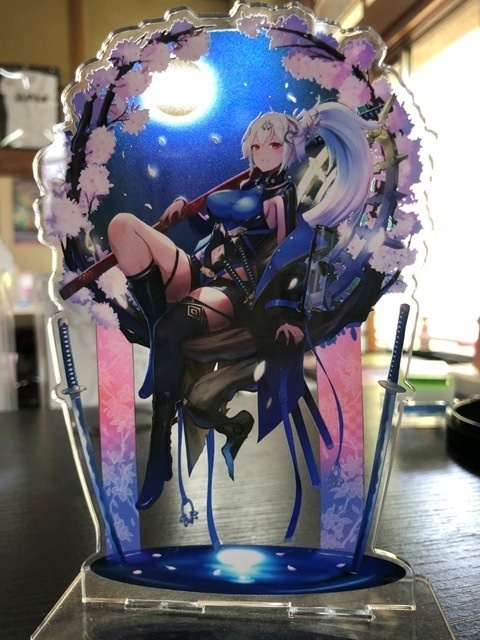 15センチアクリルスタンド　第24番観音 狛煉ちゃん 夜桜ver
