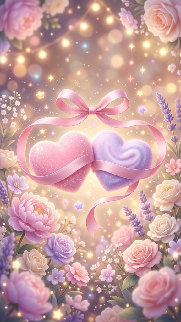 想いが伝わる｜CONNECTED HEARTS｜開運スマホ壁紙