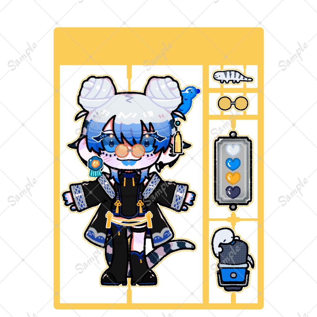 ☆槌屋アオ プラモ風アクリルキーホルダー(チャイナ風新衣装)