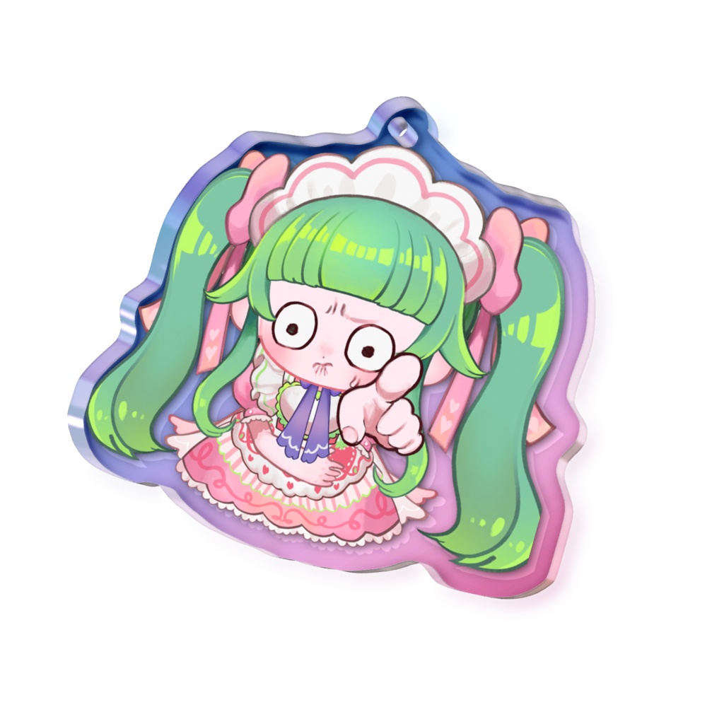 ミニそば子(いかれちまってる)オーロラアクリルキーホルダー