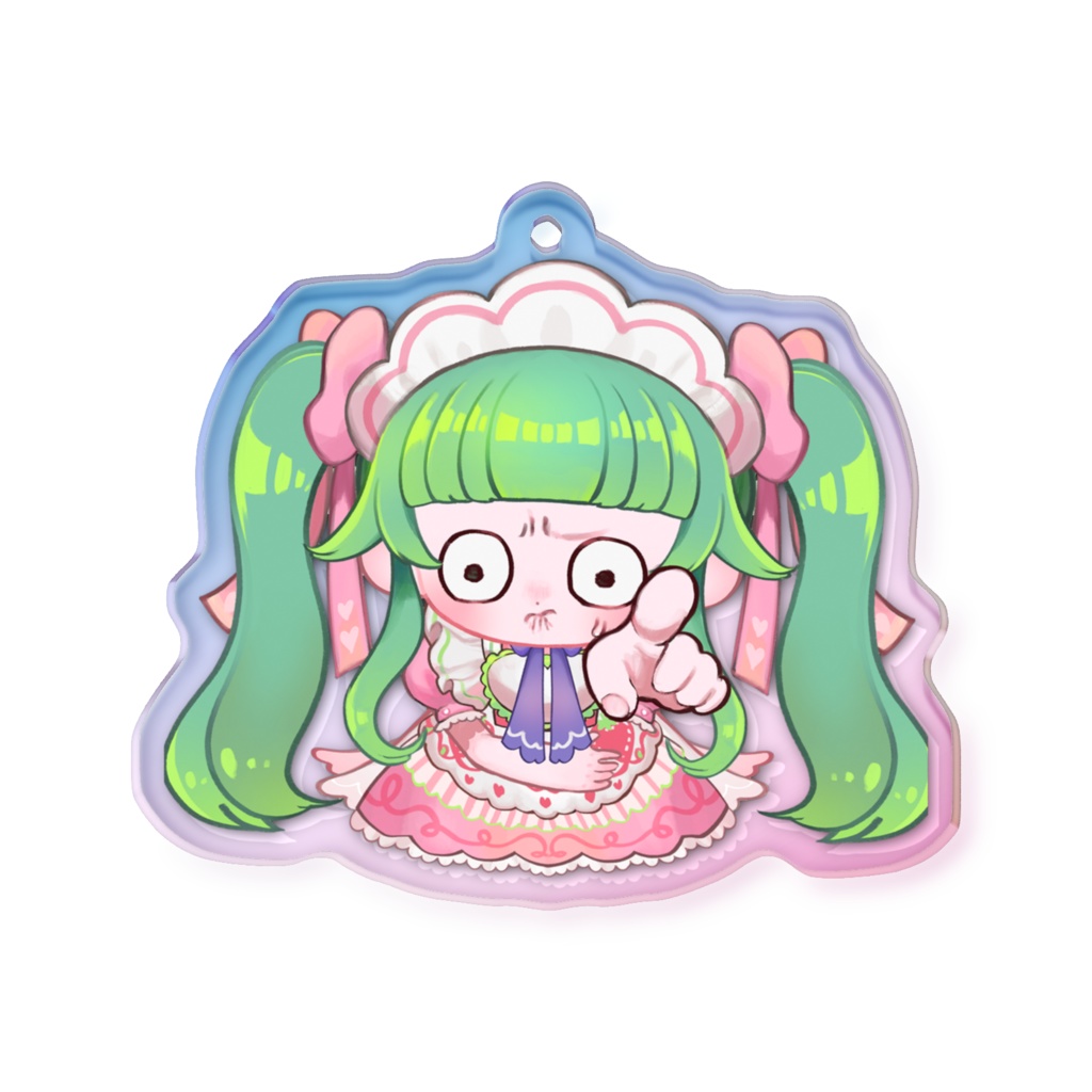 ミニそば子(いかれちまってる)オーロラアクリルキーホルダー