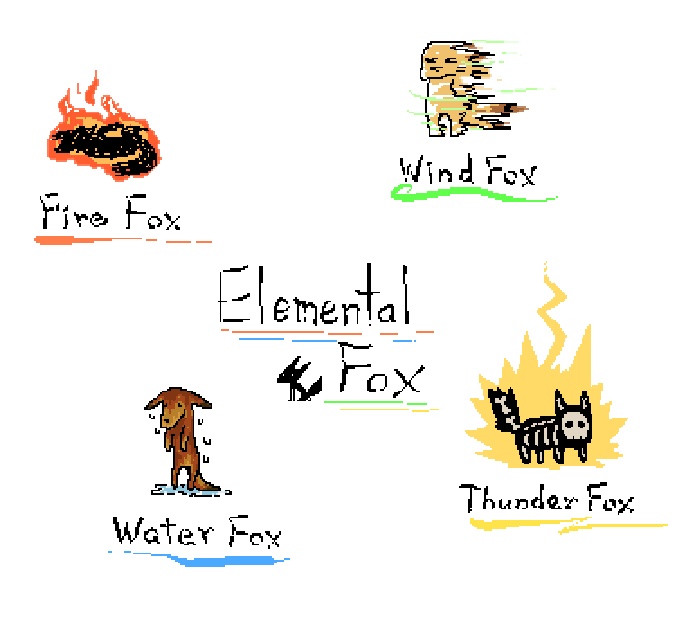 Elemental Fox Tシャツ