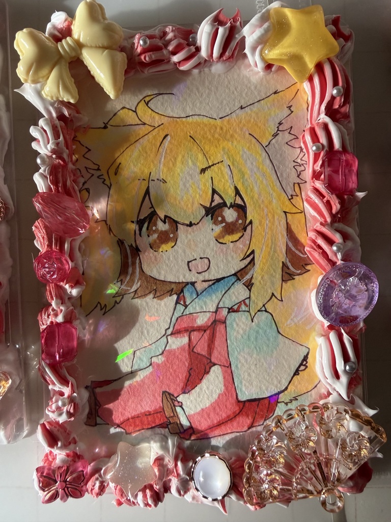 ホイップ額 きつねたち