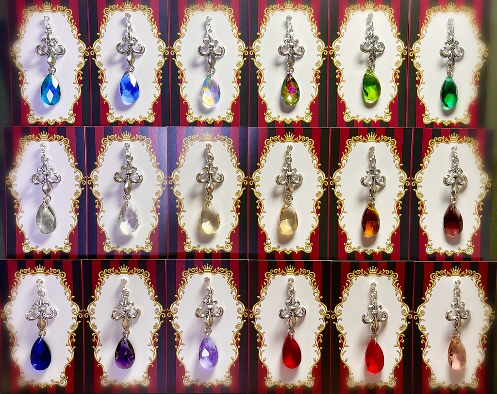 (アイリス⚜インク💧🩸片耳ピアス・イヤリング・ストラップ・マスクチャーム・ネックレス