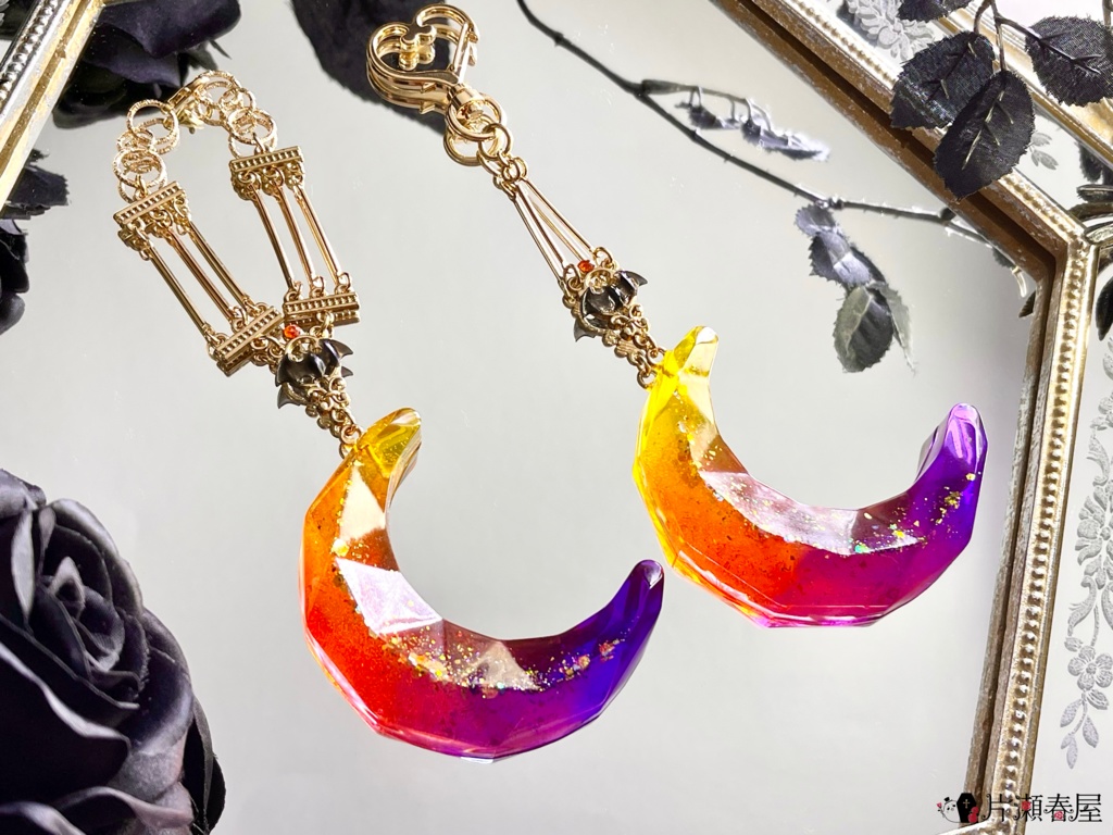 🦇Halloween🌙GOLD✨【夜空宝石】バッグチャーム・キーホルダー
