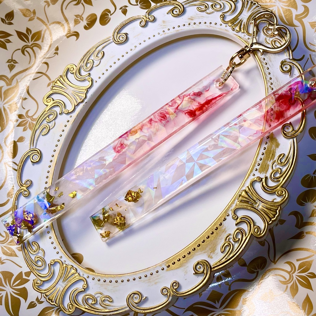 🗝紅白金箔キーホルダー+ピアス3点✨福袋