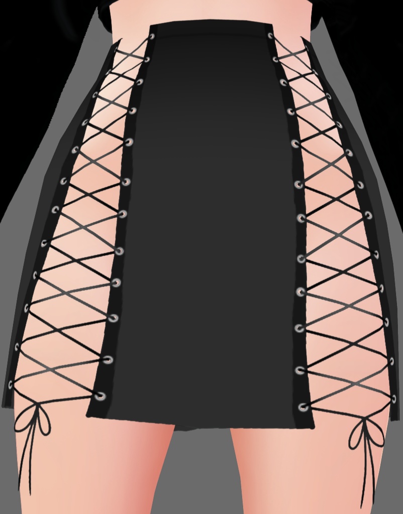 VRoid -- Goth Tied Pencil Skirt