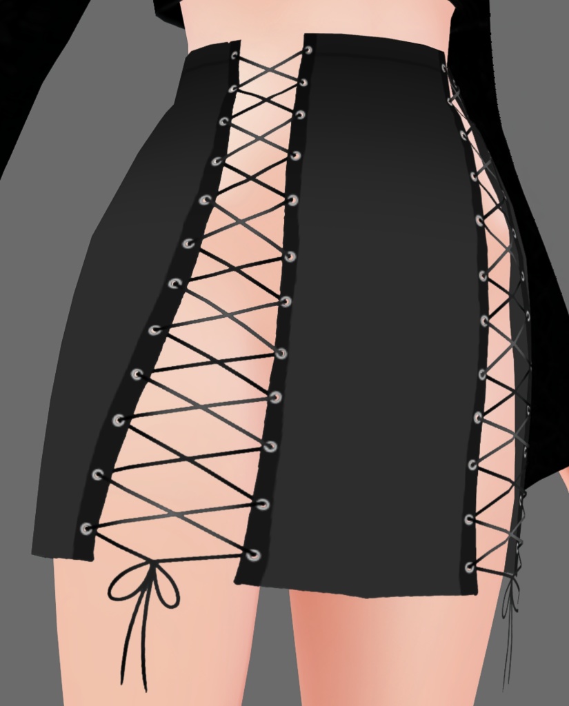 VRoid -- Goth Tied Pencil Skirt