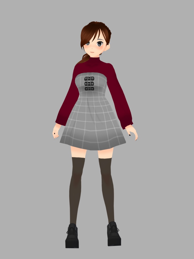 VRoid -- Buckle Dress and Undershirt -- Various Colours