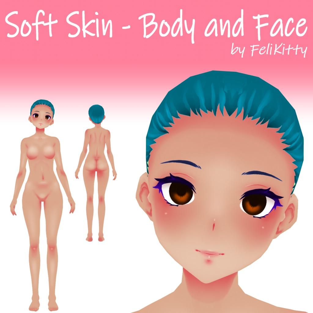 VRoid BETA -- Soft Skin -- Body and Face Textures
