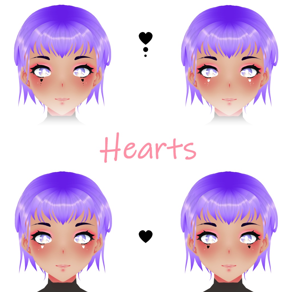 VRoid BETA -- Face Stamps & Eye Make Up Textures -- Free and Paid