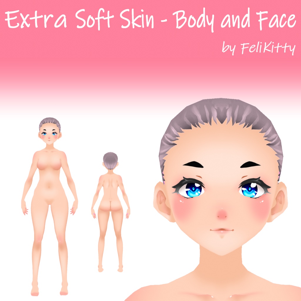 VRoid BETA -- Extra Soft Skin -- Body and Face Textures
