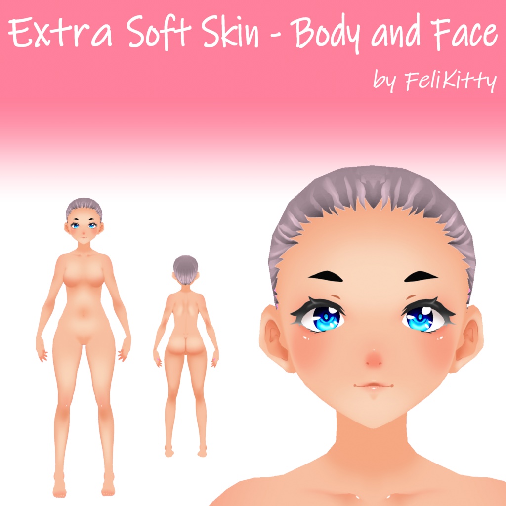 VRoid BETA -- Extra Soft Skin -- Body and Face Textures
