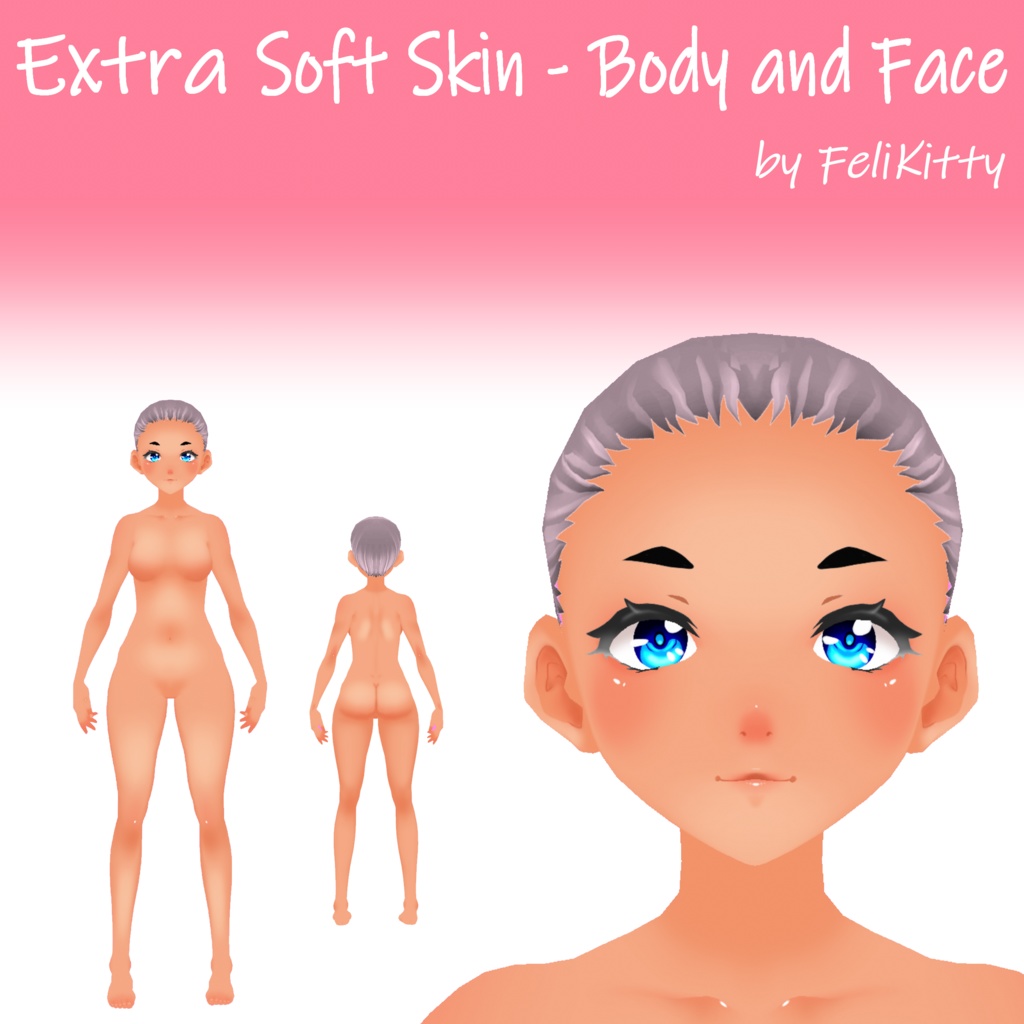 VRoid BETA -- Extra Soft Skin -- Body and Face Textures