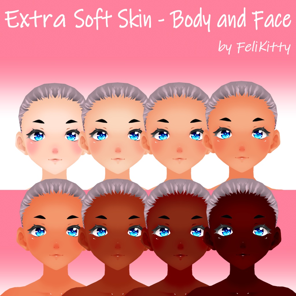 VRoid BETA -- Extra Soft Skin -- Body and Face Textures