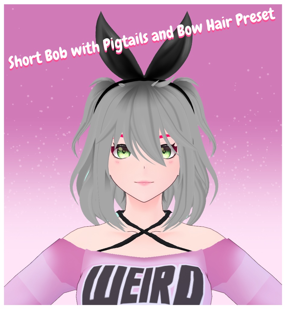 *FREE* VRoid STABLE & BETA -- Short Bob with Pigtails Hair Preset -- ショートボブ(おさげ髪)プリセット