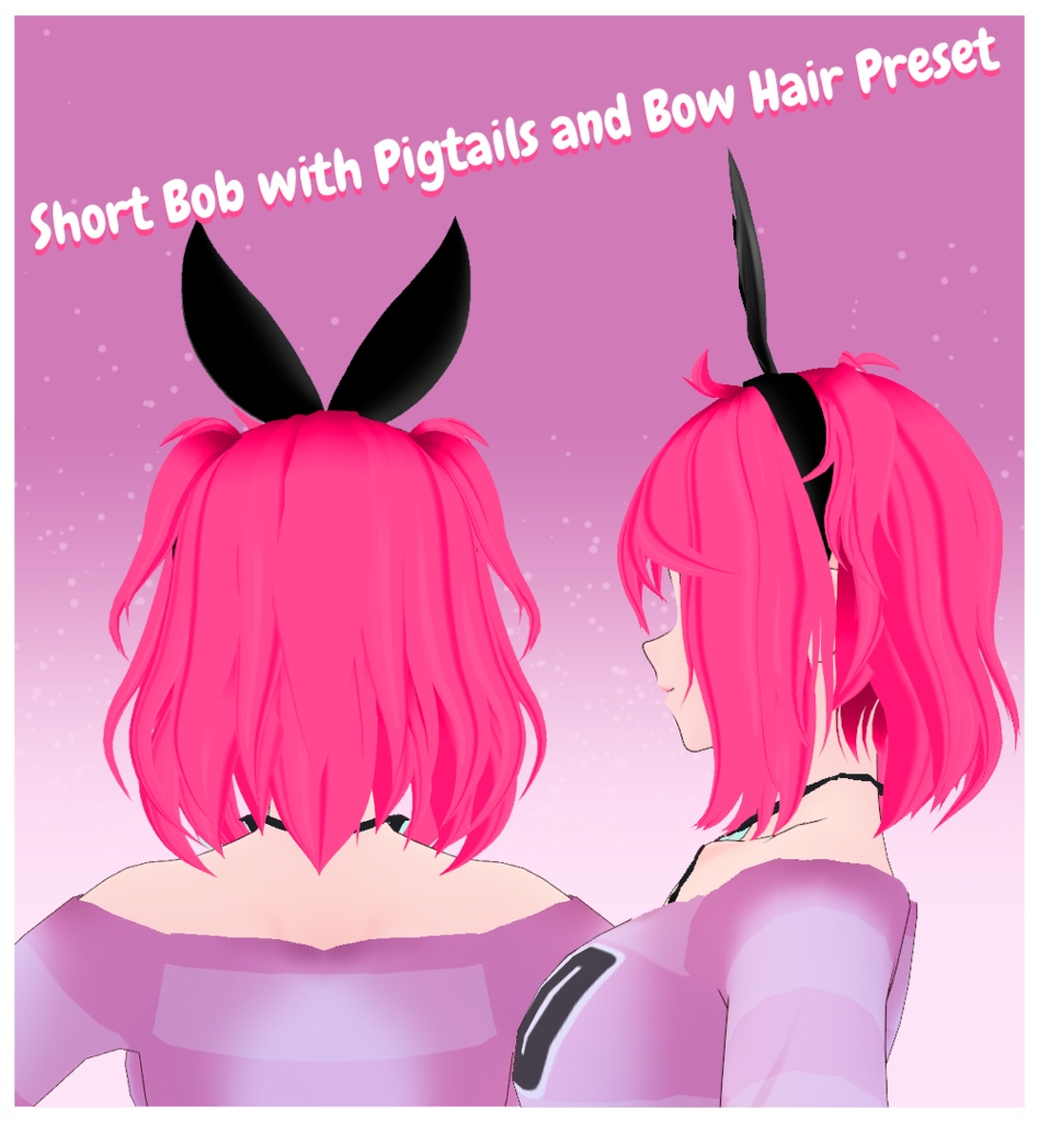 *FREE* VRoid STABLE & BETA -- Short Bob with Pigtails Hair Preset -- ショートボブ(おさげ髪)プリセット
